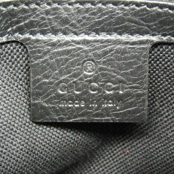 GUCCI Black Leather Messenger Shoulder Bag - Picture 12 of 14